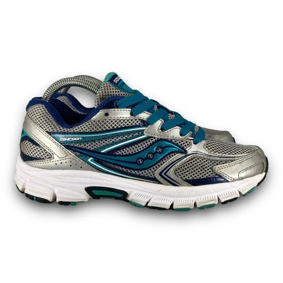 Saucony Shoes - Saucony Cohesion 9 Running Shoes S15262-1 Mesh Low Top Silver Teal Women 8.5